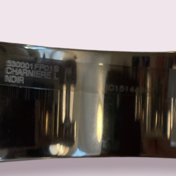 Brand New Hermes Charniere Plain Palladium-Plated Enamel Wide Bracelet, … - Picture 6 of 11